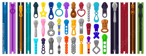 Lock of zipper vector cartoon set icon. Vector illustration zippered on white background. Isolated cartoon set icon lock of zipper.
