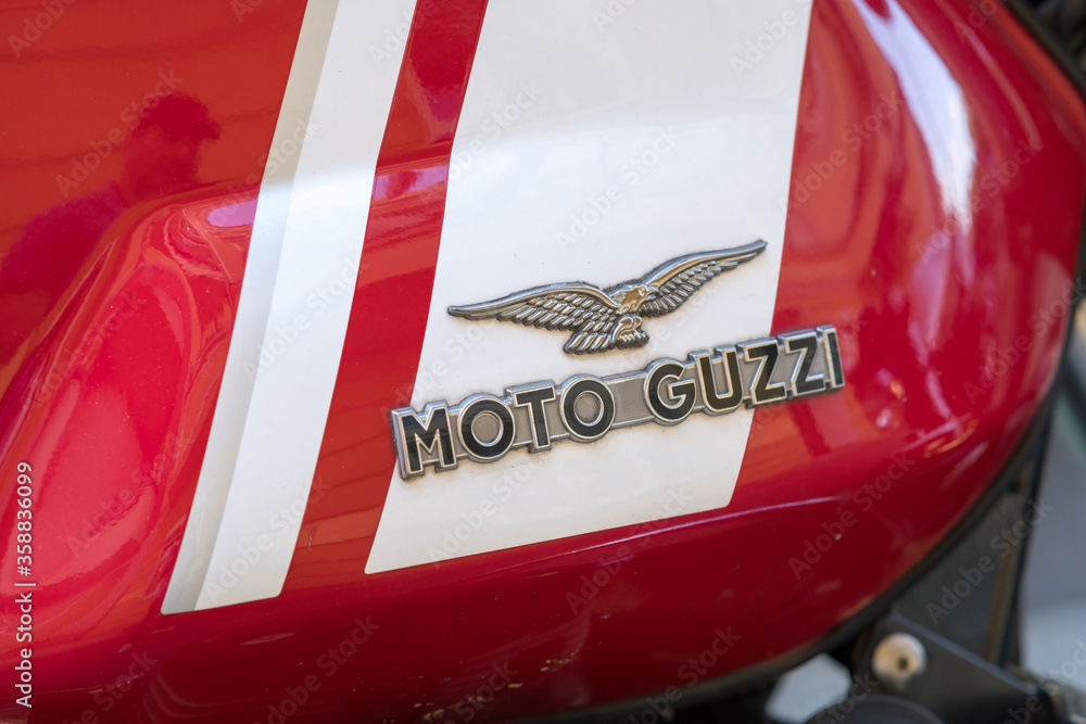 Berlin, Germany June 15, 2020 Moto Guzzi motorcycle. Established in