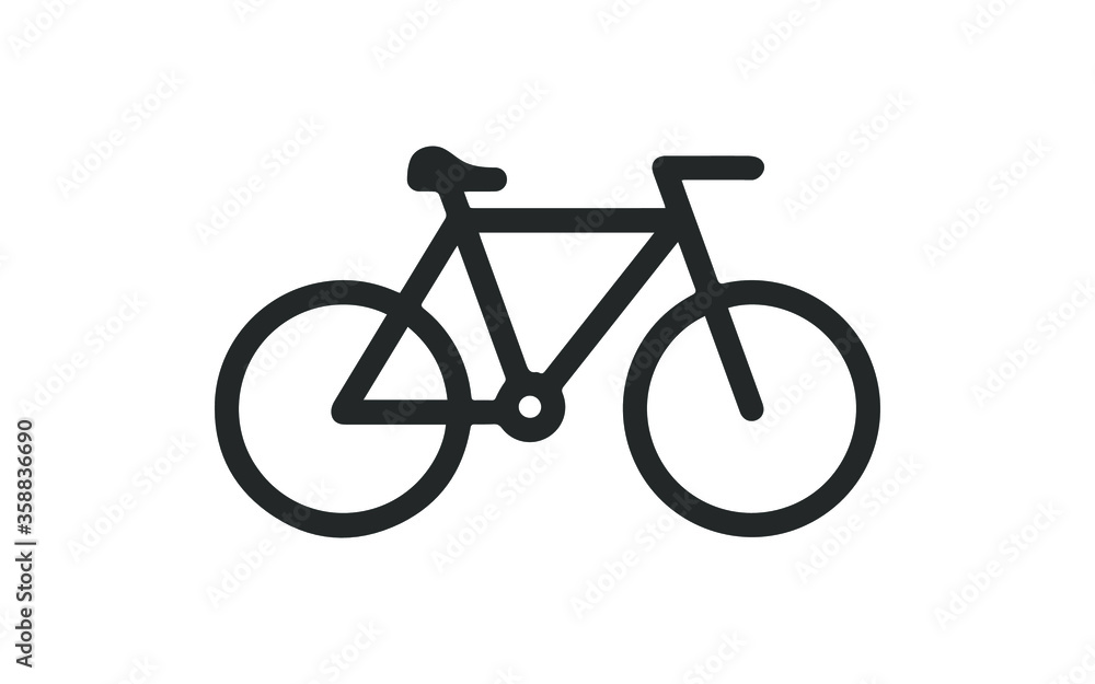 Bicycle vector icon on white background. Bicycle vector icon on white background.