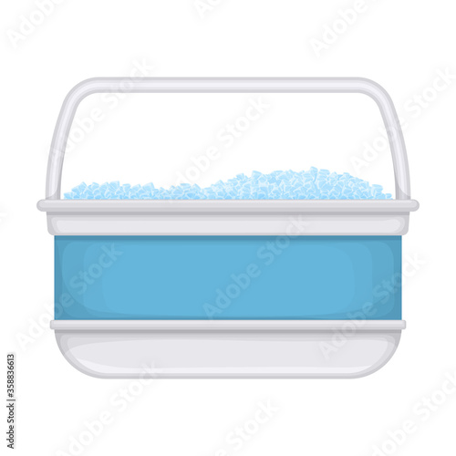Ice box vector icon.Cartoon vector icon isolated on white background ice box.