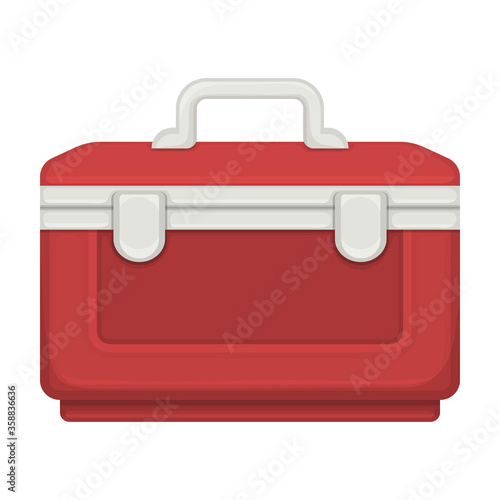 Ice box vector icon.Cartoon vector icon isolated on white background ice box.