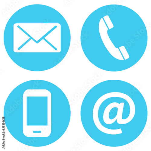 Communication flat vector icon set