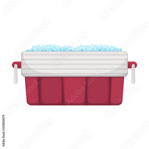 Ice box vector icon.Cartoon vector icon isolated on white background ice box.