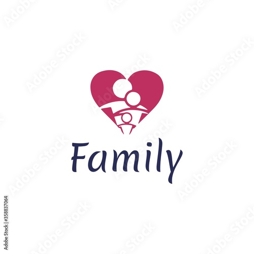 Family link love design logo