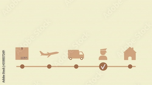 package tracking app or web page, from shipment to delivery, copy space (3d render)