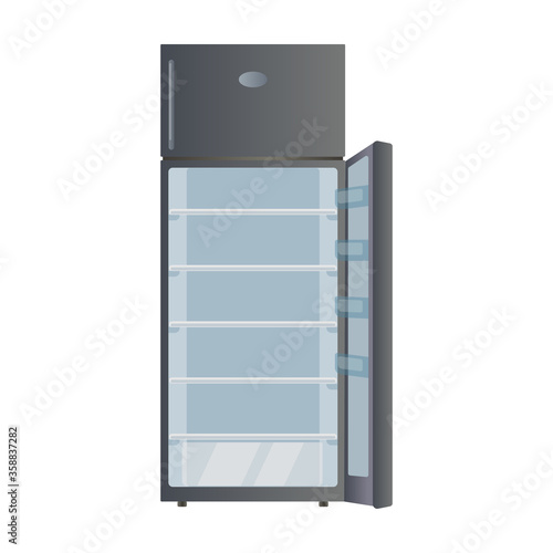Fridge vector icon.Cartoon vector icon isolated on white background fridge.