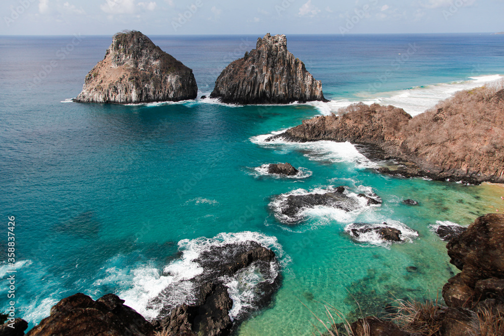 Two brothers mountains in Fernando de Noronha island