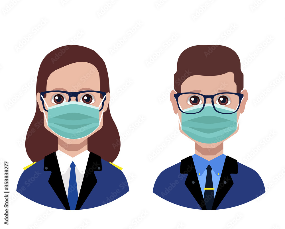 Avatars with medical face mask Surgical masks, face mask Avatars with medical face mask Surgical masks, face mask