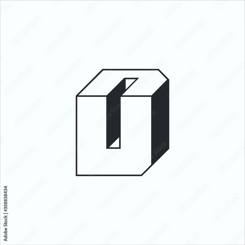 letter D black and white box letter D black and white box