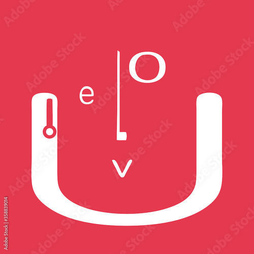 U shape face with I love U depicting the features