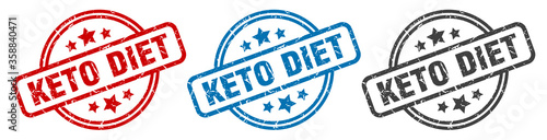 keto diet stamp. keto diet round isolated sign. keto diet label set