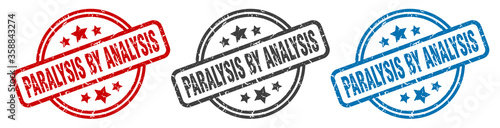 paralysis by analysis stamp. paralysis by analysis round isolated sign. paralysis by analysis label set