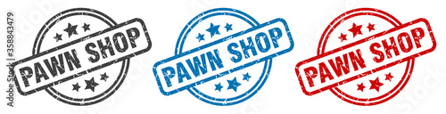 pawn shop stamp. pawn shop round isolated sign. pawn shop label set