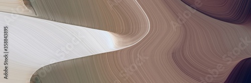 Fototapeta Naklejka Na Ścianę i Meble -  futuristic decorative waves header design with pastel brown, light gray and very dark blue colors. can be used as header or banner