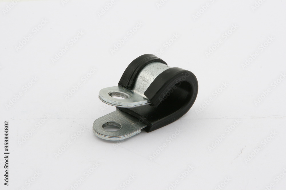 clamp connecting elements (staples) used for fixing and sealing the connection of hoses, pipes and other rigid and flexible pipelines. for business, on a white background, online store clamp connecting elements (staples) used for fixing and sealing the connection of hoses, pipes and other rigid and flexible pipelines. for business, on a white background, online store