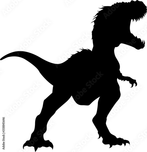 Vector silhouette of a huge tyranosaurus rex