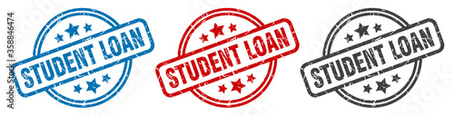 student loan stamp. student loan round isolated sign. student loan label set