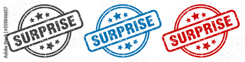 surprise stamp. surprise round isolated sign. surprise label set