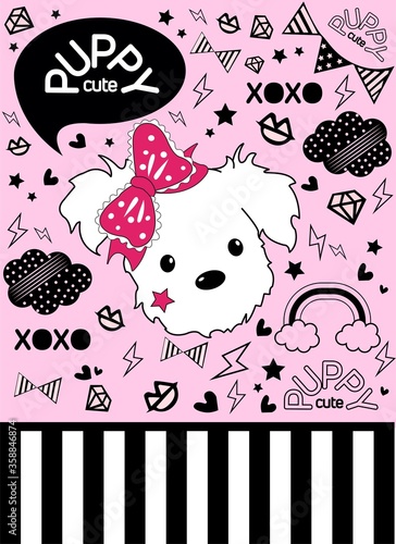 Design cover puppy cute notebook copybook poster