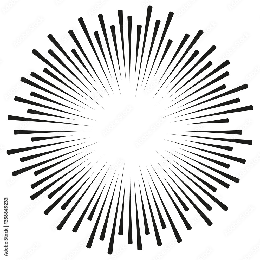 Obraz premium Graphic Explosion with Speed Lines. Comic Book Design Element. Vector Illustration