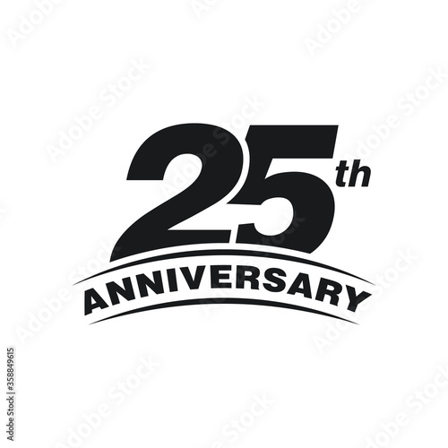 25th Years Anniversary Celebration Icon Vector Logo Design Template