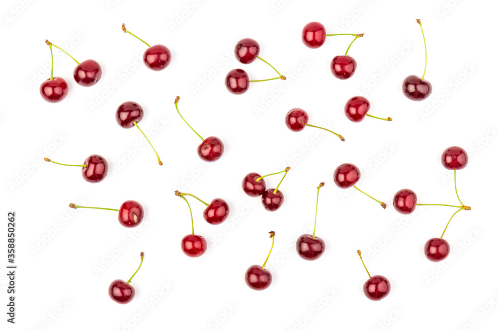 Сherry berries isolated on white background. With clipping path. Сherry berries isolated on white background. With clipping path.
