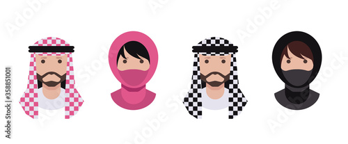 Arabic Woman and man Avatar vector