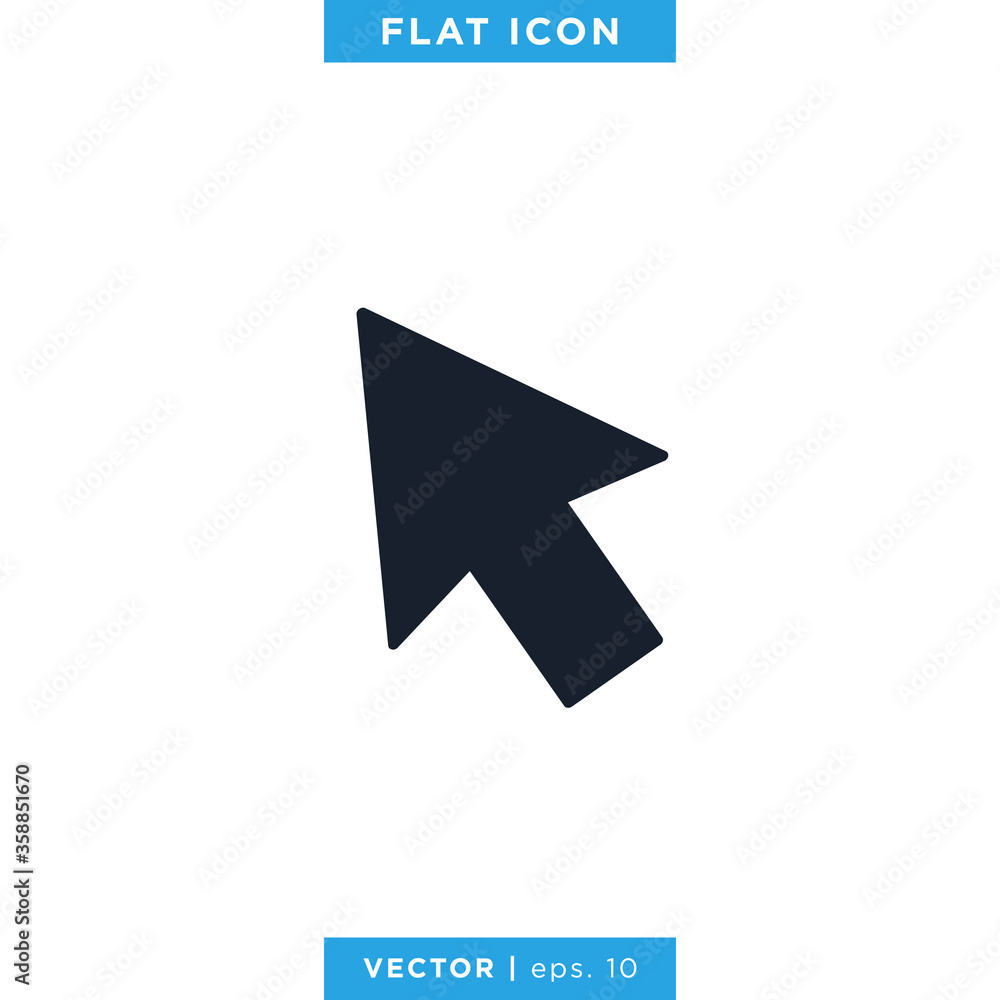 Pointer Arrow Icon Vector Design Template. Click Sign Pointer Arrow Icon Vector Design Template. Click Sign