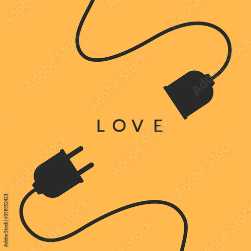 Design of plug in love illustration