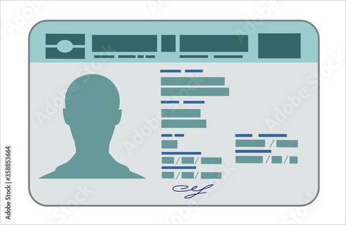 ID Card. Flat design style.