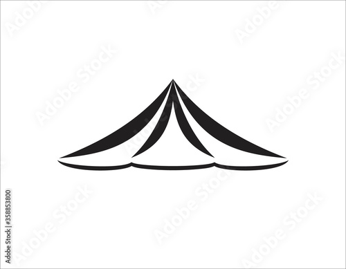 Circus tent logo template. Vector illustration.
