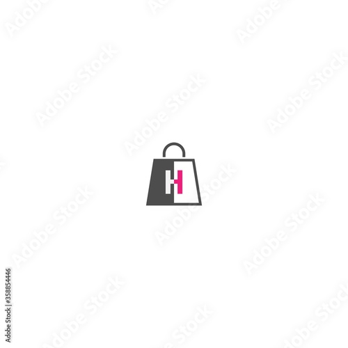 Letter H on shopping bag