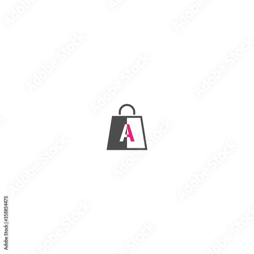 Letter A on shopping bag