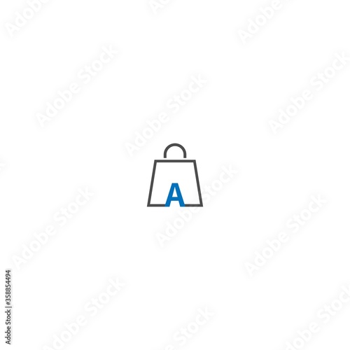 Letter A on shopping bag