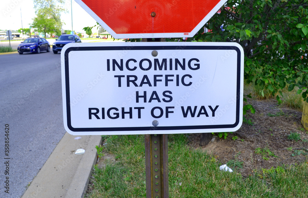 Traffic Has Right of Way Signage Stock Photo Adobe Stock
