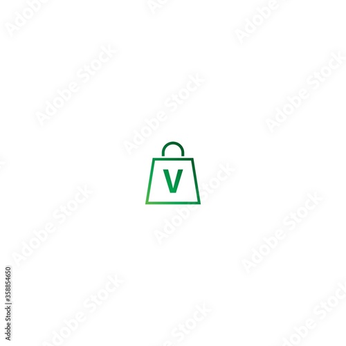 Letter V on shopping bag