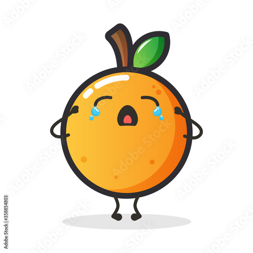 Cute orange fruit character for illustration or mascot.