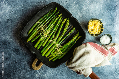 Healthy food concept with asparagus