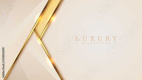 Luxury golden line  background mustard shades in 3d abstract style, Illustration from vector about modern template deluxe design.