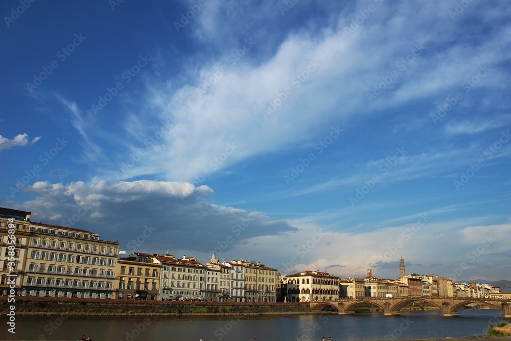 Italy, Tuscany: Arno River in Florence.
