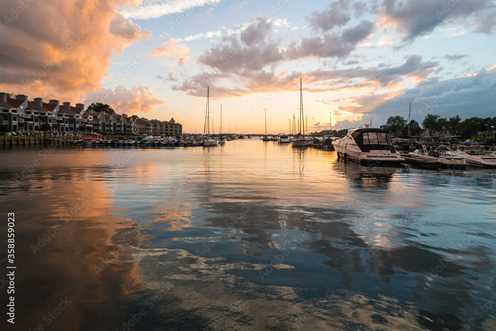 sunset on the lake