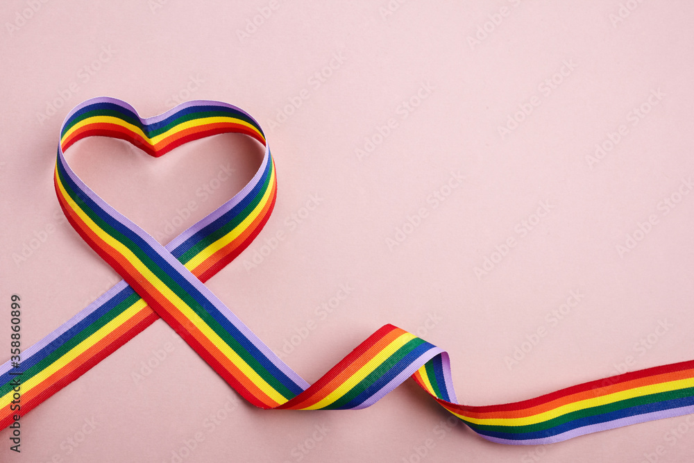 Rainbow ribbon. Gay pride month. Lgbt community. Pride day flag. Rainbow ribbon. Gay pride month. Lgbt community. Pride day flag.