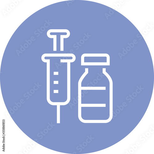 Vaccine Needle And Vial Outline Icon