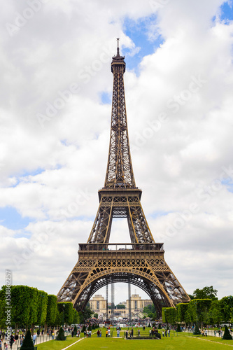 It's Eiffel Tower in Paris, France. The Eiffel tower was created by Gustave Eiffel and the construction was completed in 1889