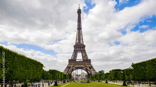 It's Eiffel Tower in Paris, France. The Eiffel tower was created by Gustave Eiffel and the construction was completed in 1889