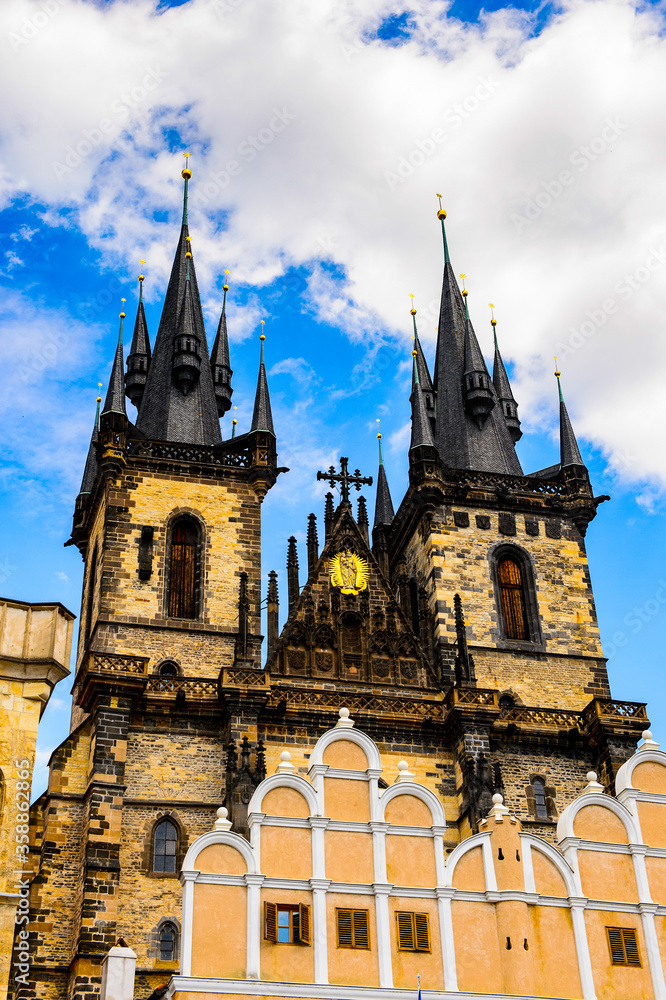 It's Architecture of Prague, Czech Republic. Prague in the capital of Czech Republic and a popular touristic destination.