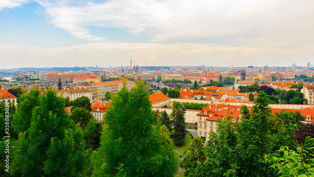 Saturated landscape of Prague (Praha), capital of the Czech Republic.