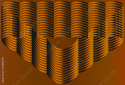 Golden chain Parallel Rounded weave lines links Seamless Pattern
