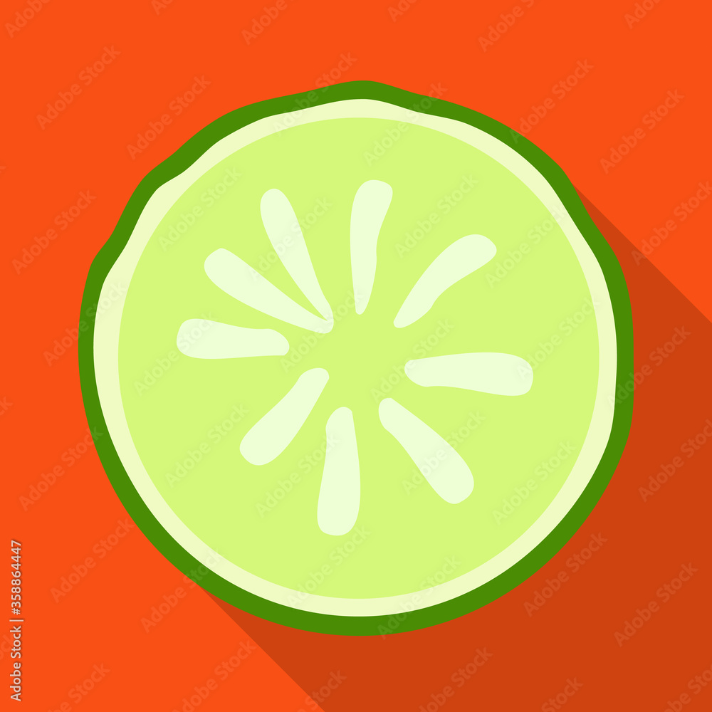 Vector illustration of cucumber and slice logo. Web element of cucumber and circle vector icon for stock. Vector illustration of cucumber and slice logo. Web element of cucumber and circle vector icon for stock.