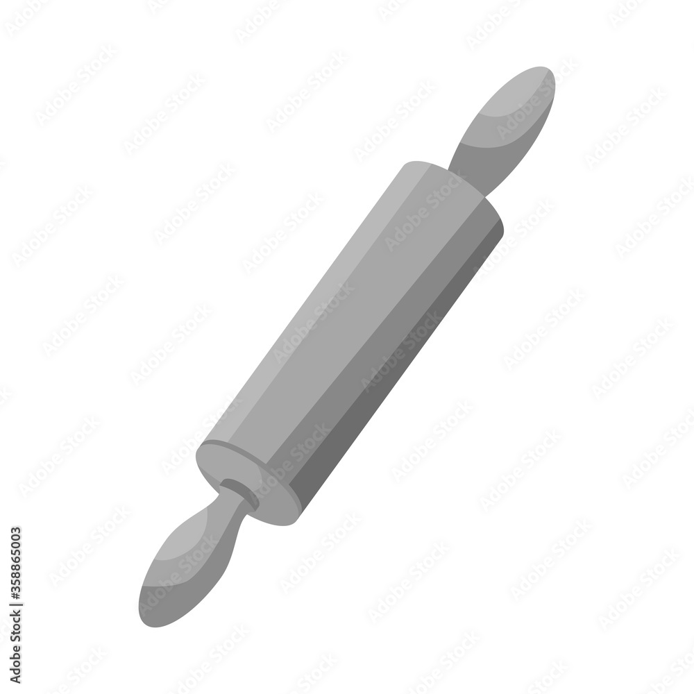 Fototapeta premium Isolated object of rolling-pin and cooking sign. Collection of rolling-pin and dough stock symbol for web.